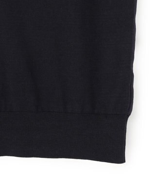 BEIGE， CHLOR / ウールシルクツイルドッキングVネックニット Navy