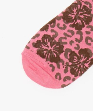 WEGO ハイビスカス柄ショートソックス ピンク