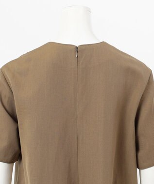 23区 【エステータ】ウールリネン 半袖フレアワンピース カーキ系