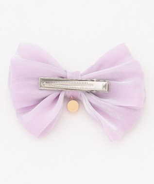 ANY KIDS リボンヘアクリップ ラベンダー