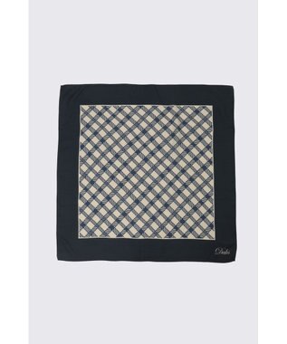 DAKS ウールシルクブレンドスクエアストール ネイビー