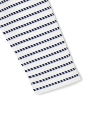 UNFILO コットンスムース レイヤードインナー ランダムボーダー(オフ×ブラック糸)