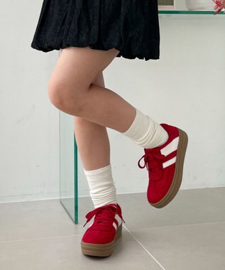 WEGO ローテクダブルラインスニーカー レッド