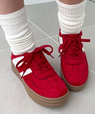 WEGO ローテクダブルラインスニーカー レッド