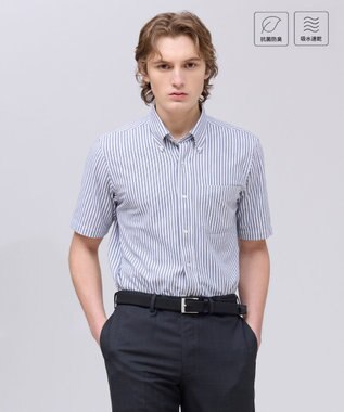 【吸水速乾 / 抗菌防臭 / 遮熱 / 防シワ】【J.PRESS OXFORD JERSEY】カノコインレイ半袖 シャツ / B.D.