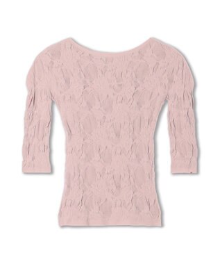 Chacott 【ノーソーイングニット】シアーレースボートネックトップ