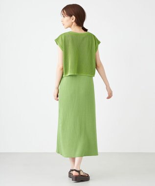 SHARE PARK LADIES 【セットアイテム】レーヨンナイロンニットワンピース グリーン系