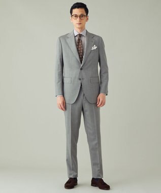 GOTAIRIKU 【御幸毛織】ニュージーランドメリノSuper120'sツイル スーツ グレー系1