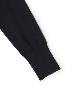 BEIGE， CHLOR / ウールシルクツイルドッキングVネックニット Navy