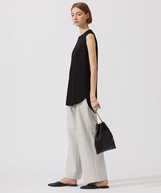 ICB 【接触冷感・洗える】コンパクトスムース ノースリーブTシャツ ブラック系