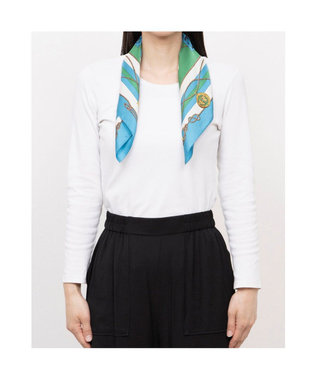 UNBILLION カカトゥ kakatoo / マリンガーランド柄シルクスカーフ ブルー