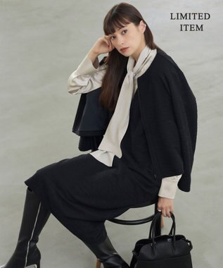 ICB 【WEB限定・洗える】 ツイードインレイ ブルゾン ブラック系