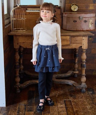 ANY KIDS 首フリルしあわせタッチニット エクリュ