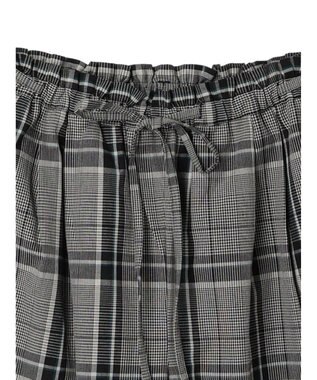 Green Parks 綿麻混バギーパンツ Check Black