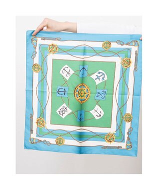 UNBILLION カカトゥ kakatoo / マリンガーランド柄シルクスカーフ ブルー