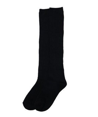 WEGO ローゲージゆるリブハイソックス ブラック