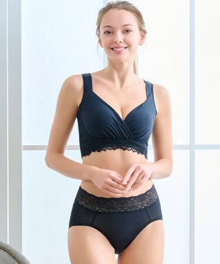 BRADELIS New York 【BRADELIS New York / 育尻・伸びる・綿混・浅め】モモパンツ・ウエストレース#316 ブラック