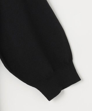 組曲 襟付きドッキング ニットワンピース ブラック系