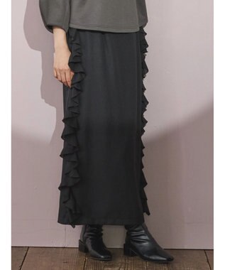 Green Parks ■ＥＳＣＡＲ　サイドラッフルナロースカート Black