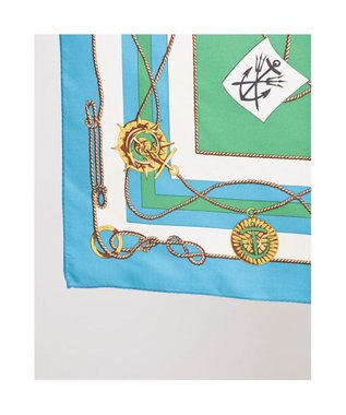 UNBILLION カカトゥ kakatoo / マリンガーランド柄シルクスカーフ ブルー