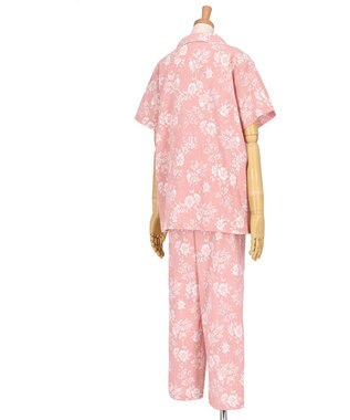 Wing パジャマ 5分袖 半袖 長ズボン 綿100%(本体) 楊柳素材 3Lまで対応 大きいサイズ 夏 レディース EP8076 ウイング／ワコール レッド