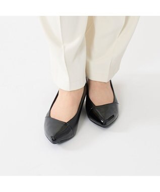 MODE ET JACOMO <MODE ET JACOMO>ポインテッドウェッジソールパンプス ブラック