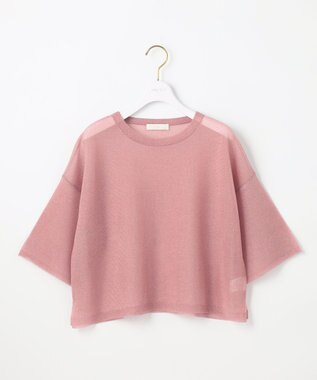 ANY SIS L 【洗える】シアー ニットT ベリーピンク