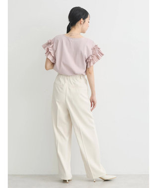 earth music&ecology フリルスリーブカットソー Pink Beige