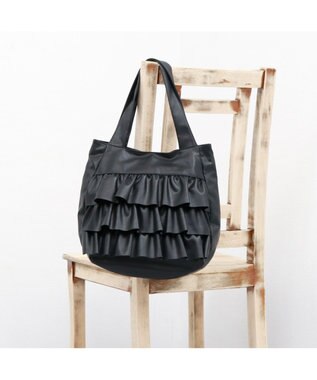 UNBILLION カシュカシュ cachecache / フリルトートバッグ ブラック