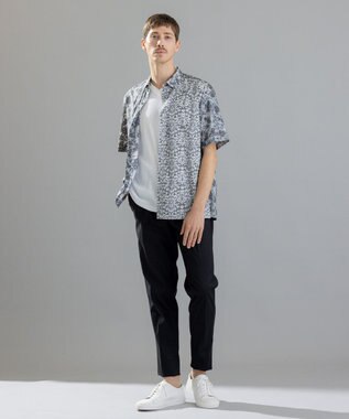 JOSEPH HOMME 【LIBERTY】クレイジーリバティ　半袖レギュラーシャツ グレー系