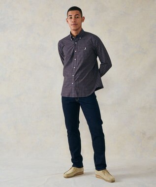J.PRESS MEN 【WEB限定】ポプリンチェック J刺繍 シャツ/B.D ネイビー系3