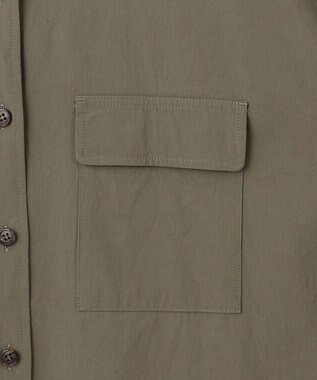 23区 S 【洗える】ミリタリーコットンギャバ シャツ カーキ系