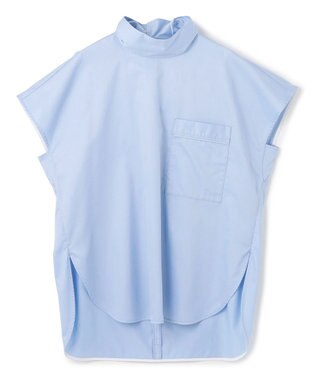 uncrave ブロードクロス ボウタイブラウス サックス