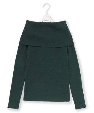 ICB L 【洗える】VIS/PEスムース オフショルダーニット ミッドグリーン系