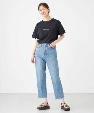 SHARE PARK LADIES センタープレスストレートデニム インディゴ