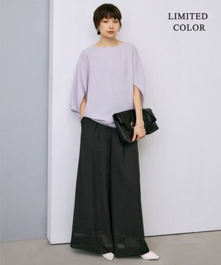 ICB 【新色追加・WEB限定カラーあり・UVケア・接触冷感・速乾・防シワ・洗える】FluidBackSatin ドルマンスリーブブラウス パールグレー系［WEB限定］