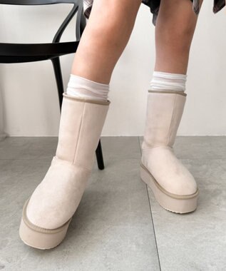 WEGO 【暖かい】2wayムートンタッチブーツ ライトベージュ