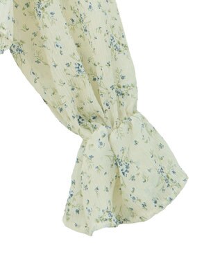 earth music&ecology ナローリボンくしゅくしゅギャザーブラウス Flower