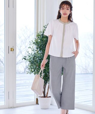 Tiaclasse 【新色追加・洗える】ストレートワイドパンツ チャコールグレー