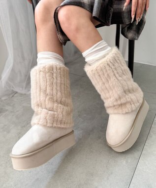 WEGO 【暖かい】2wayムートンタッチブーツ ライトベージュ