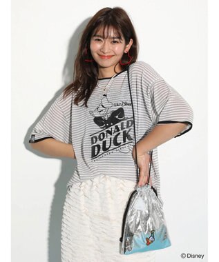 Green Parks ドナルドダック９０ｔｈ／ラメ巾着ポシェット Silver