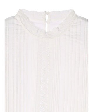 earth music&ecology ピンタックレースブラウス Off White