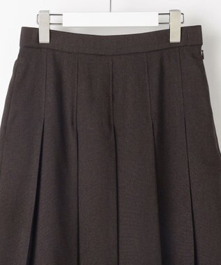 自由区 S 【セットアップ対応】リネンライクシンセティックタック スカート ダークブラウン