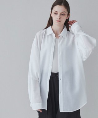 WEGO 【ユニセックス着用ITEM/SMLサイズ展開/冷房対策/紫外線対策】シアーBIGシャツ ホワイト