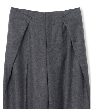 BEIGE， TERNES / 変形タックウールワイドパンツ Md.Gray
