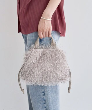 Green Parks ＯＴＯ．ＨＡ．シャギーニットショルダーバッグ Gray Beige