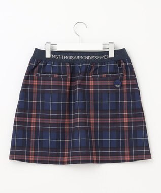 23区GOLF クラシカルで上品！【WOMEN】【ストレッチ・撥水】チェック柄 台形スカート ネイビー系3