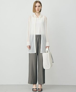 ICB L 【先行予約】ワッシャーツイル ワイドストレートパンツ スティールカーキ