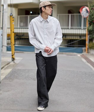 WEGO 【ユニセックス着用ITEM】カバーフィットフラップデニムパンツ デニムブラック