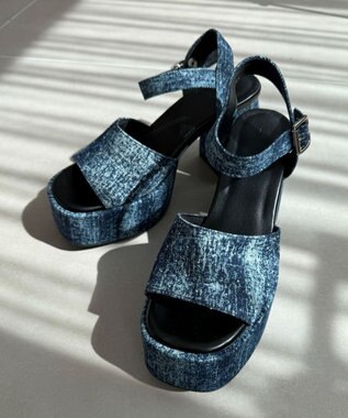 WEGO ストーム付きヒールサンダル デニム